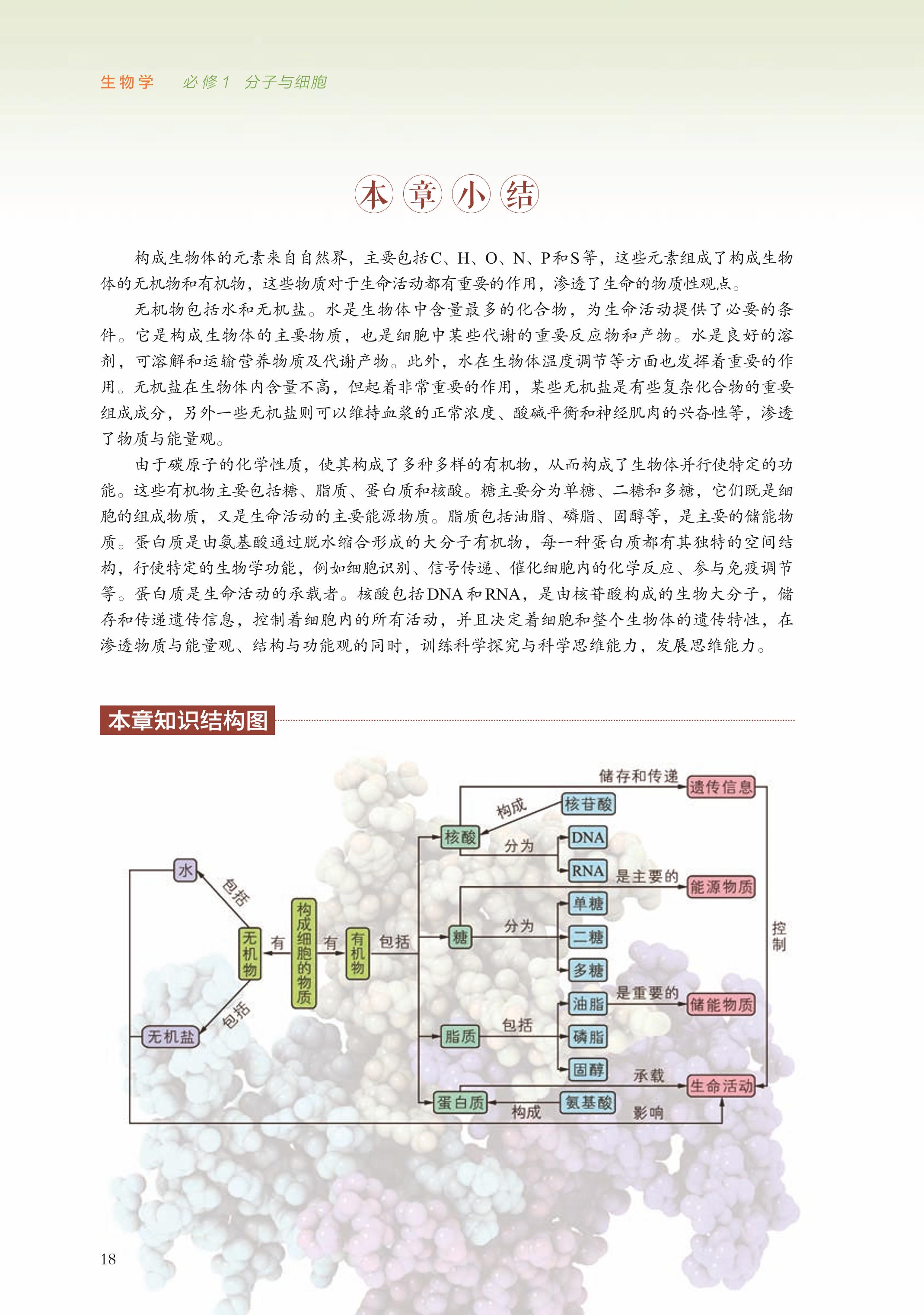 普通高中教科书·生物学必修1 分子与细胞（浙科版）PDF高清文档下载
